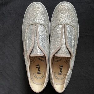 NWOT slip-on silver glitter champion Keds